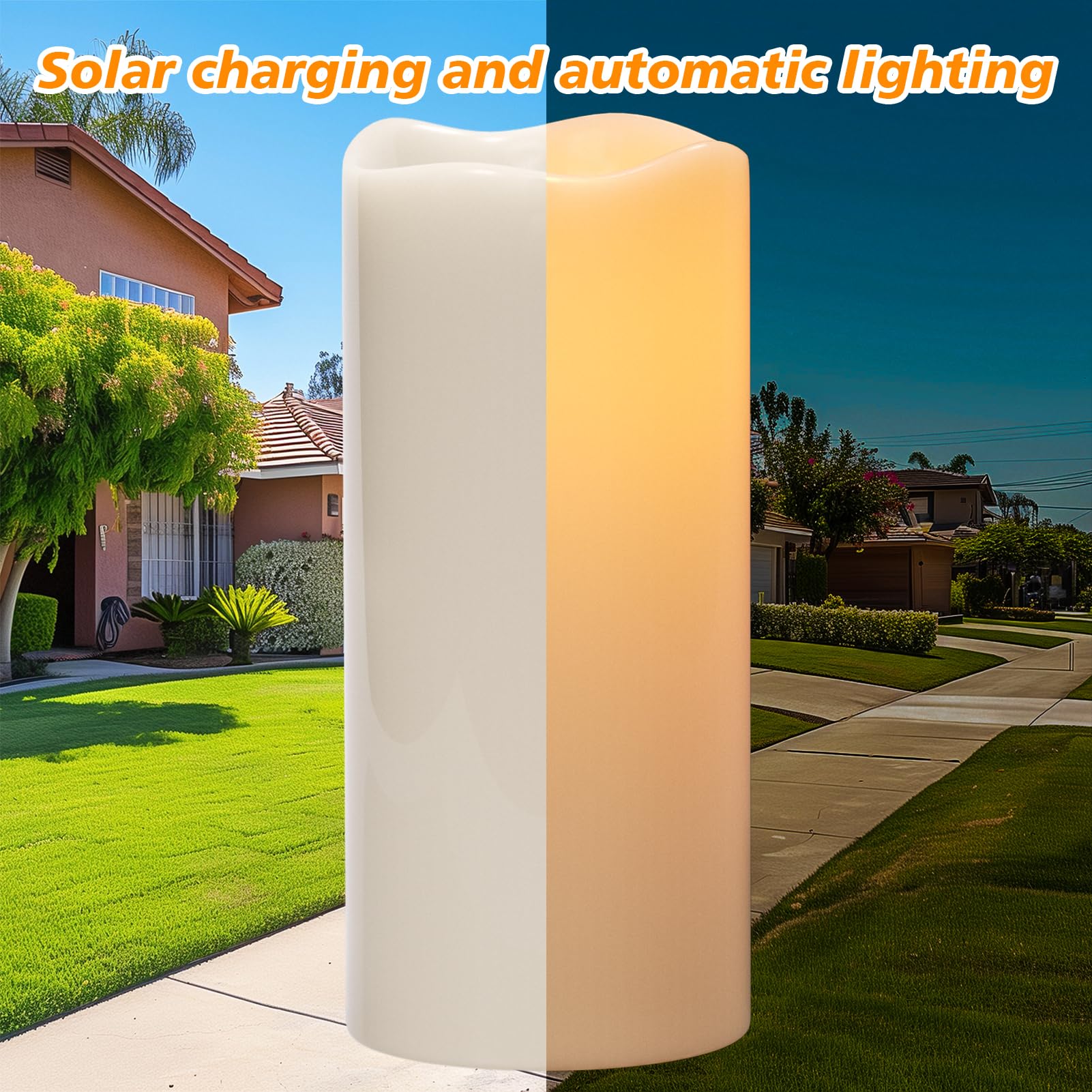 Bougies Solaires étanches IP65 - Lot De 2, Allumage Automatique, Rechargeables, Pour Extérieur Et Lanternes