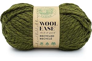 Lion Brand Yarn Wool-Ease Chunky Wool Yarn for Crochet, Olive