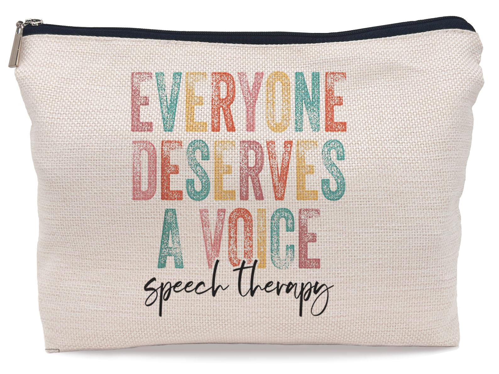 Lacosu Everyone Deserves a Voice Speech Therapy Makeup Bag Speech Therapist Gift Cosmetic Makeup Bag for Her Women Teen Girls,Speech Therapy Assistant
