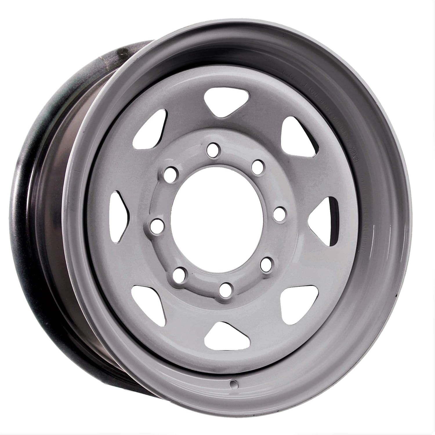 eCustomrim Trailer Wheel Silver Grey Rim 16X6 16 Inch Spoke Style 8 Lug On 6.5 Inch Center