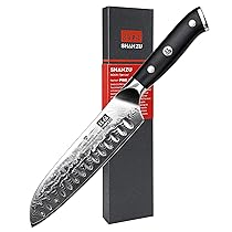 SHAN ZU Coltello Santoku Coltello Santoku da 8 Pollici in Acciaio Giapponese Damasco Coltelli da Cucina Professionali Affilato Super Acciaio ad Alto Tenore di Carbonio 67 Strati con Manico G10