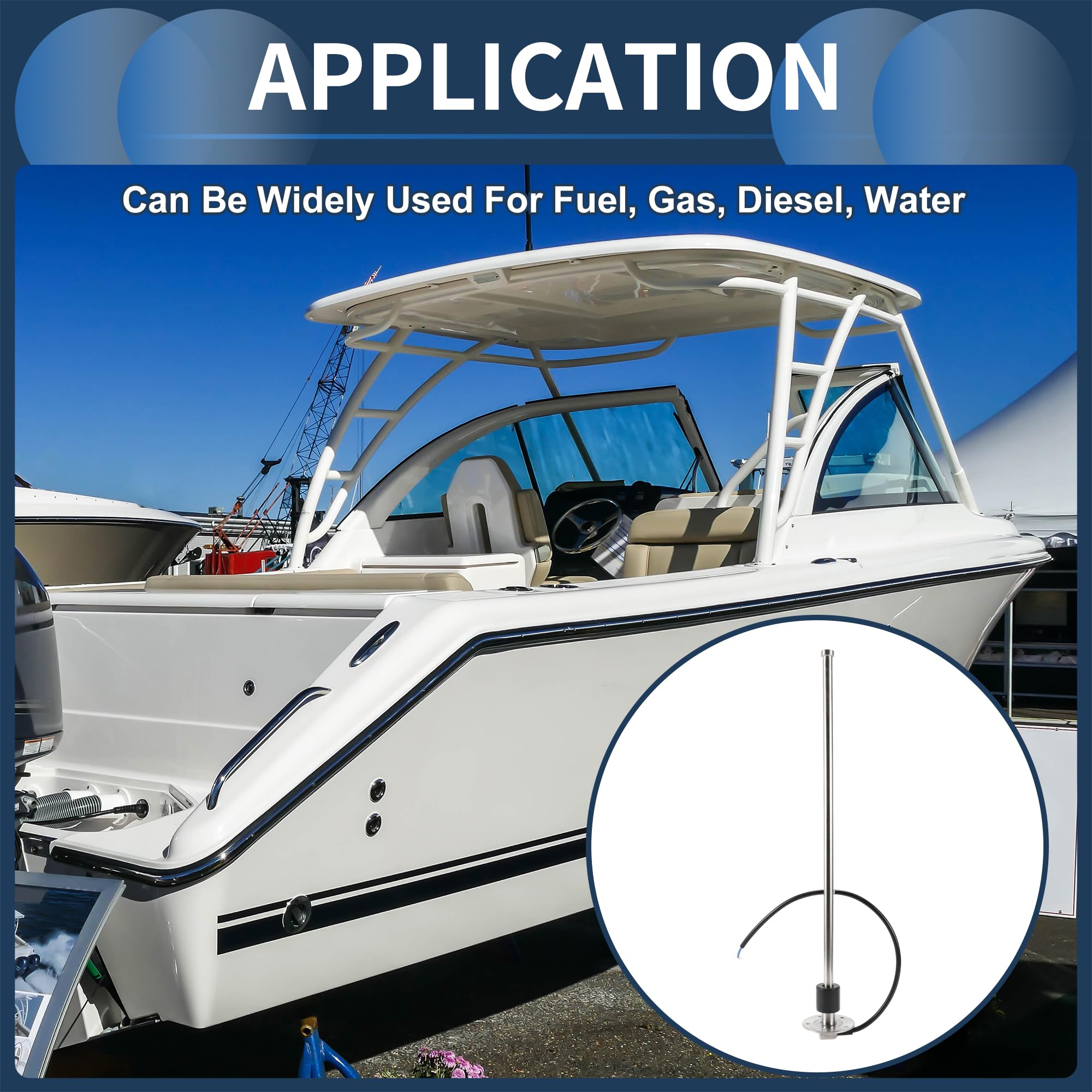 Jauge d'Envoi de Carburant pour Bateau, Voiture, Véhicule, Réservoir de Carburant, Unité d'Envoi de Niveau de Carburant, Émetteur de Réservoir d'Essence d'Eau 500mm