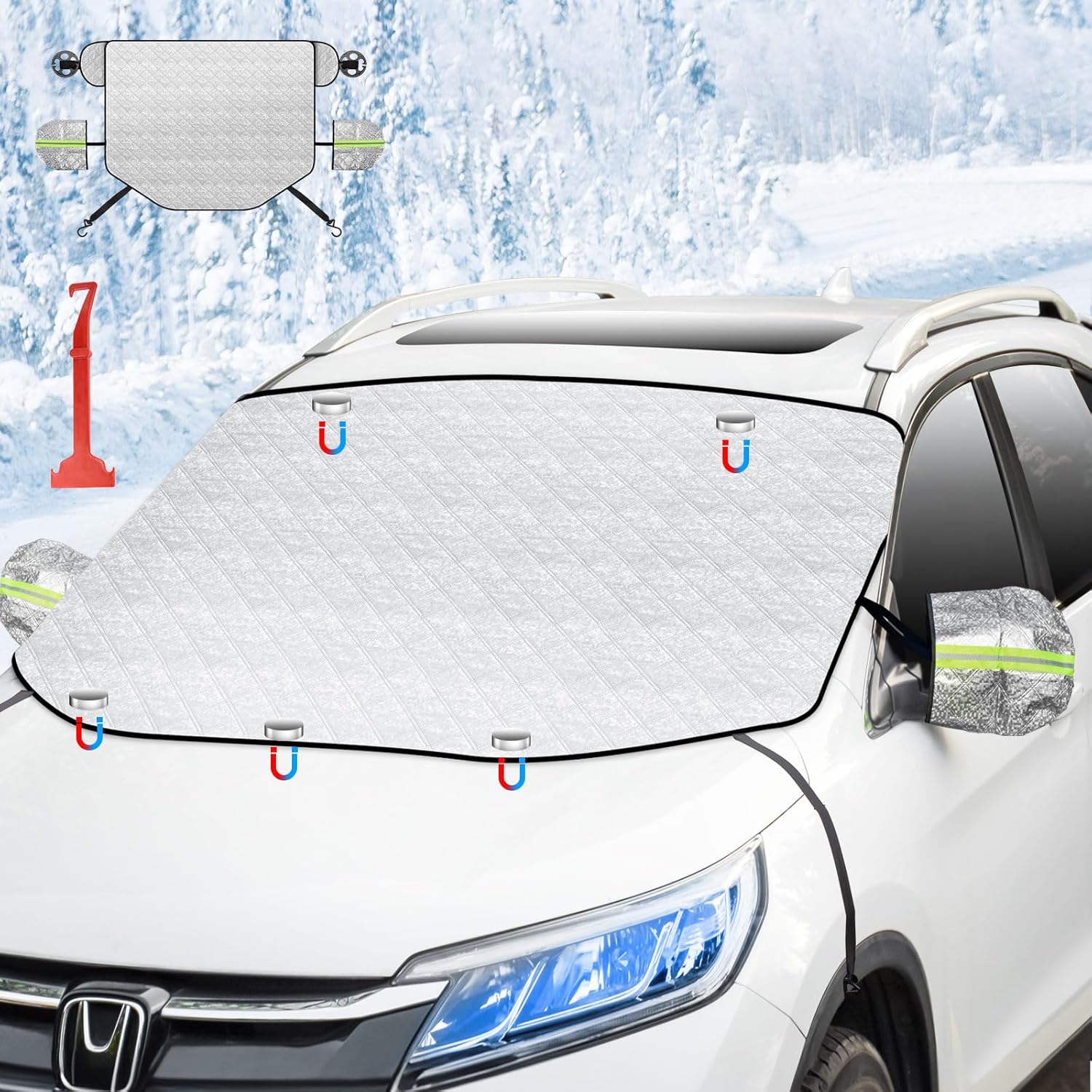 GOHHME Ice Windscreen Cover, Car Windscreen Frost Cover Window Screen