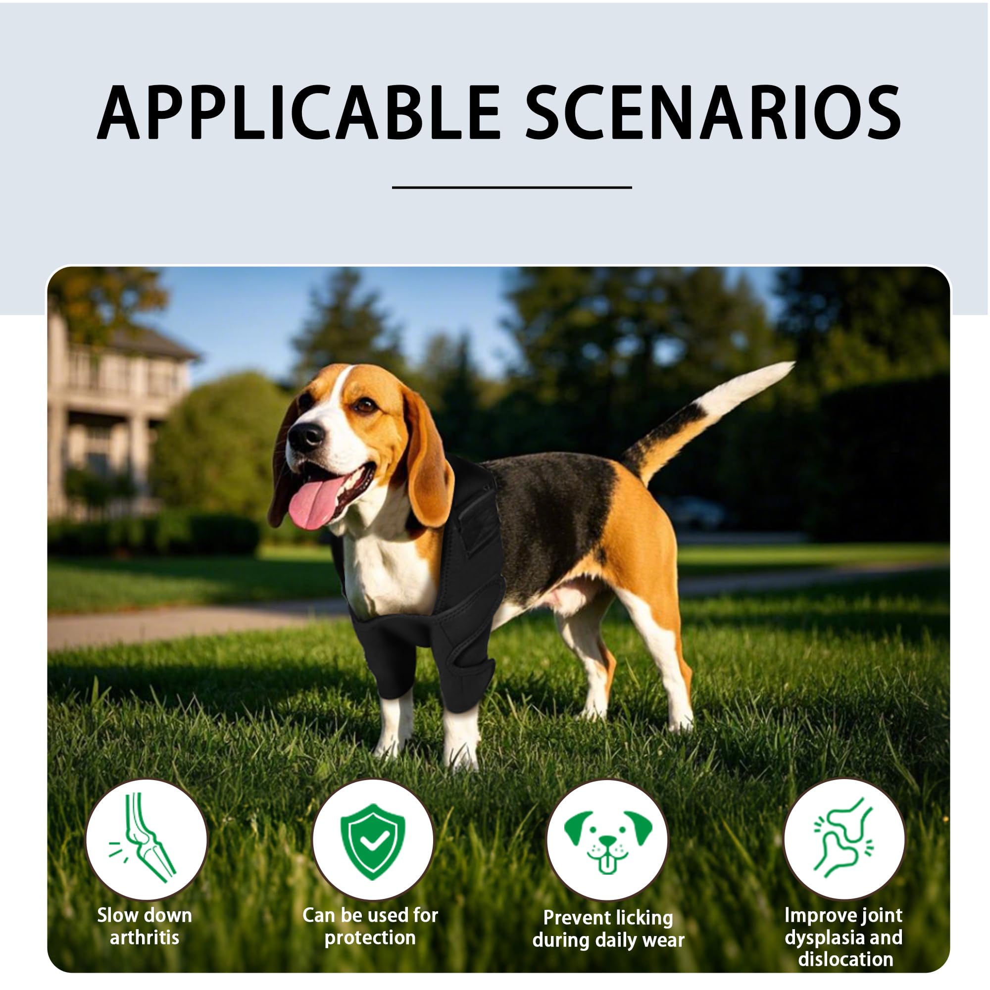 Tutore regolabile per gomito del cane con supporto per spalla, tutore per gamba anteriore del cane, per legamenti strappati, artrite, riabilitazione post-operatoria, piaghe da decubito