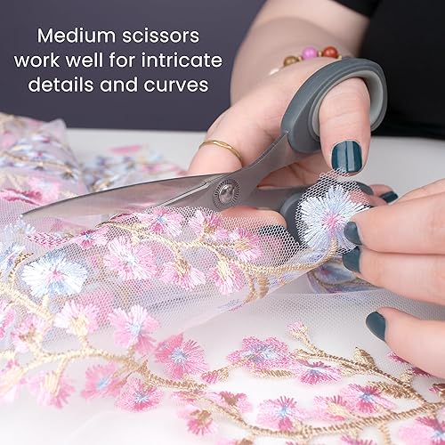 Miniatura 5 de WA Portman - Tijeras de tela de 3 piezas, tijeras de costura con mango de agarre cómodo para corte de tela, tijeras de modista de 9 pulgadas,