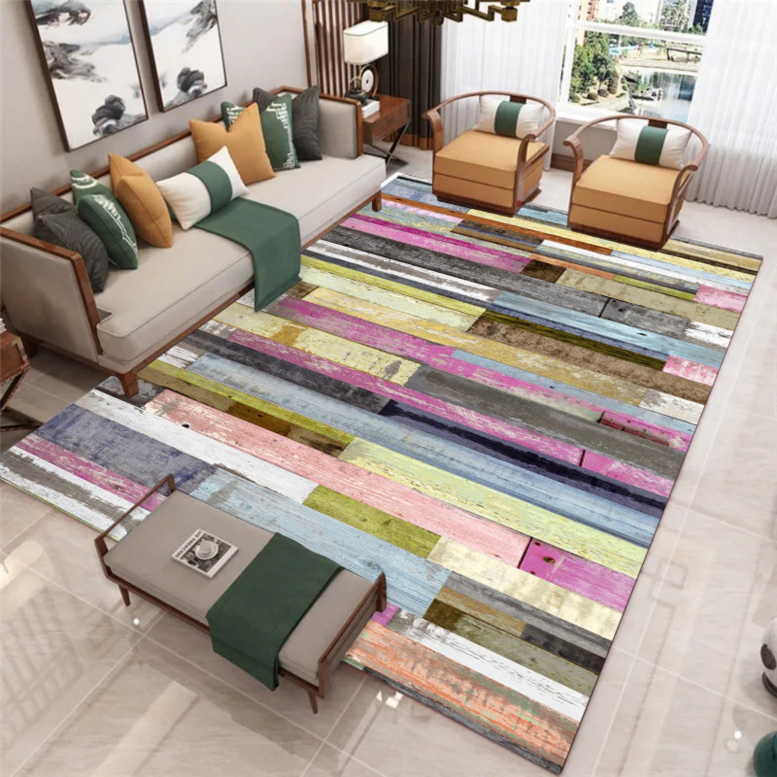 Tapis salon couloir antidérapant pour une entrée moderne et chaleureuse