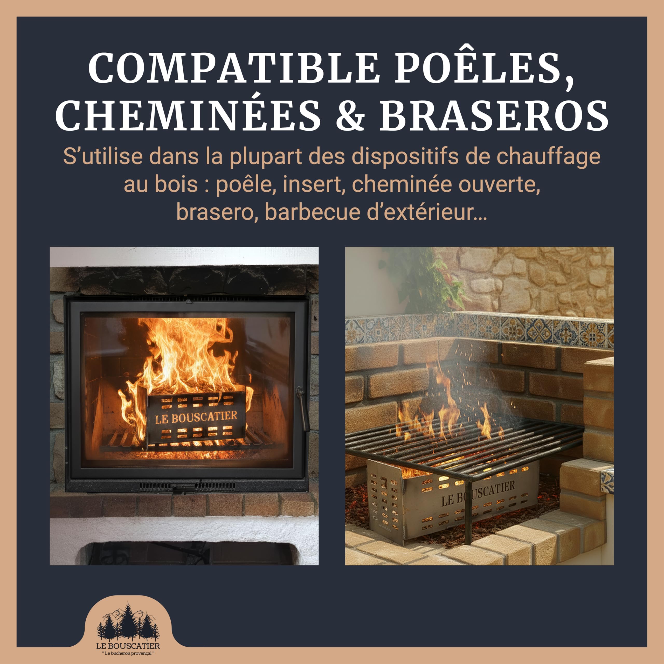 Panier bruleur à Granulés pour Poêle, Insert et cheminée en Acier Haute Résistance 50 cm, Combustion Optimisée, Allumage Facile, Chauffage Économique Fabrication française