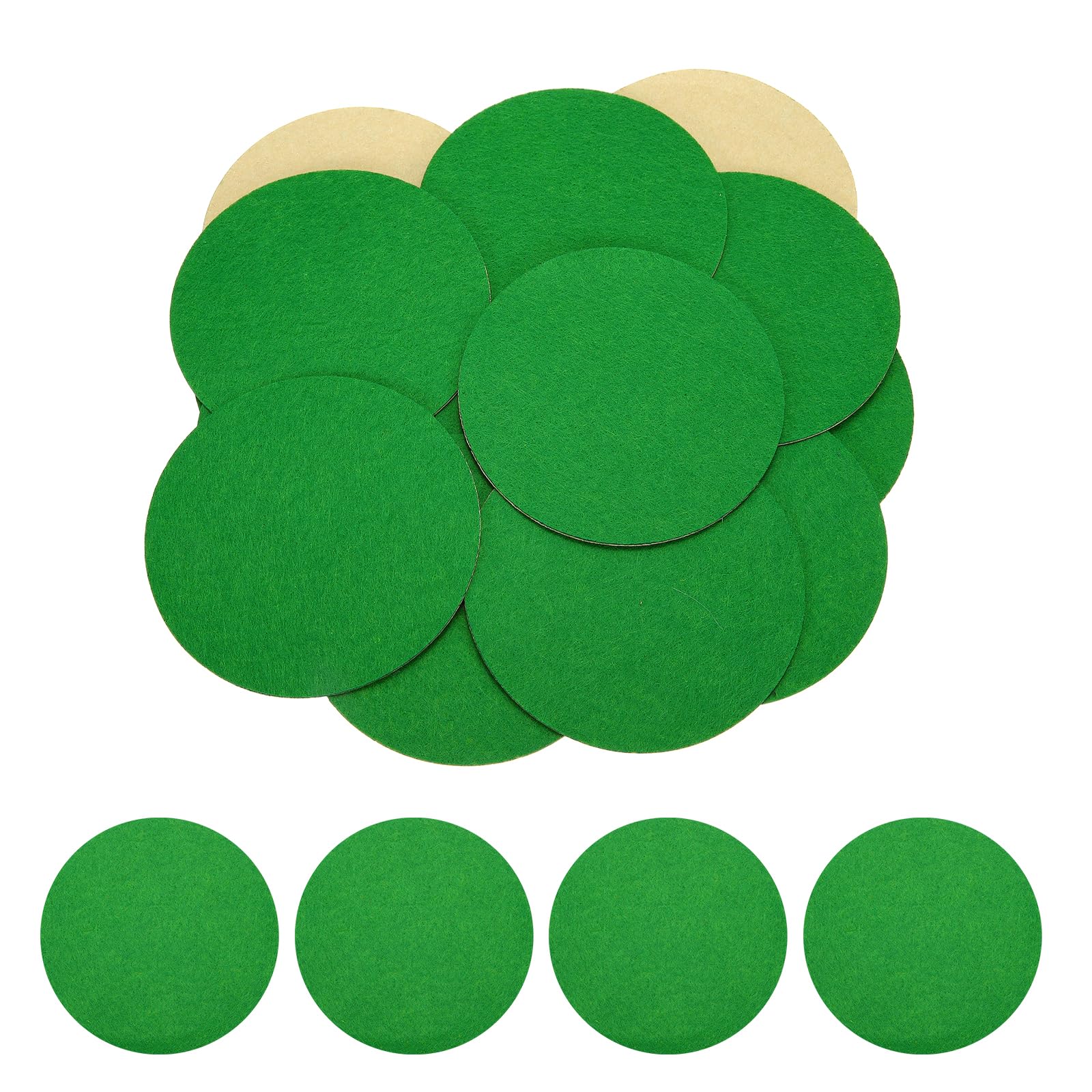 HARFINGTON 48pcs Adhesive Felt Circles 100mm 3.94" Green