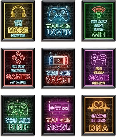 Kojima erzählt Wired: Ich habe für Super Mario Bros. meine Vorlesungen verpasst 8 81yhP0zULaL. AC SY450 SAMHOU 9-Piece Gaming Room Canvas Wall Art, Cool Game Posters Wall Decor Oil Paintings, Video Gamer Print Picture for Boys Room Kids Game Room Bedroom Boys Home Decoration 8x10 Inch Unframed
