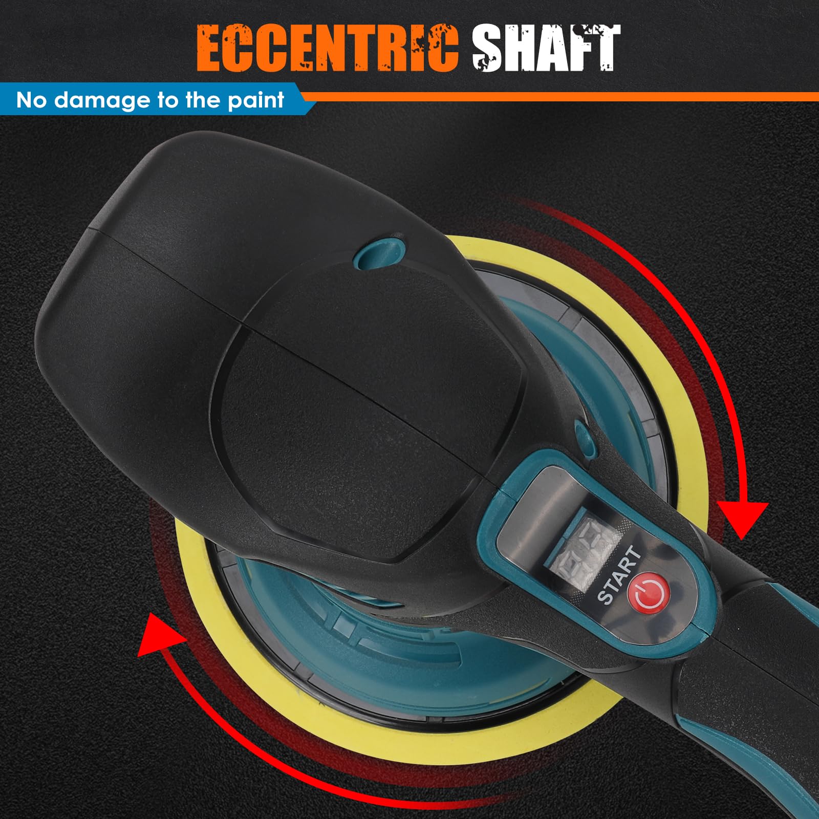 Pulidora Coche compatible con Makita de 18V batería, 8 Velocidad Variable, Pulidora Inalambrica con 12 accesorios, para Encerar y Eliminar Arañazos del Coche (sin batería ni cargador)