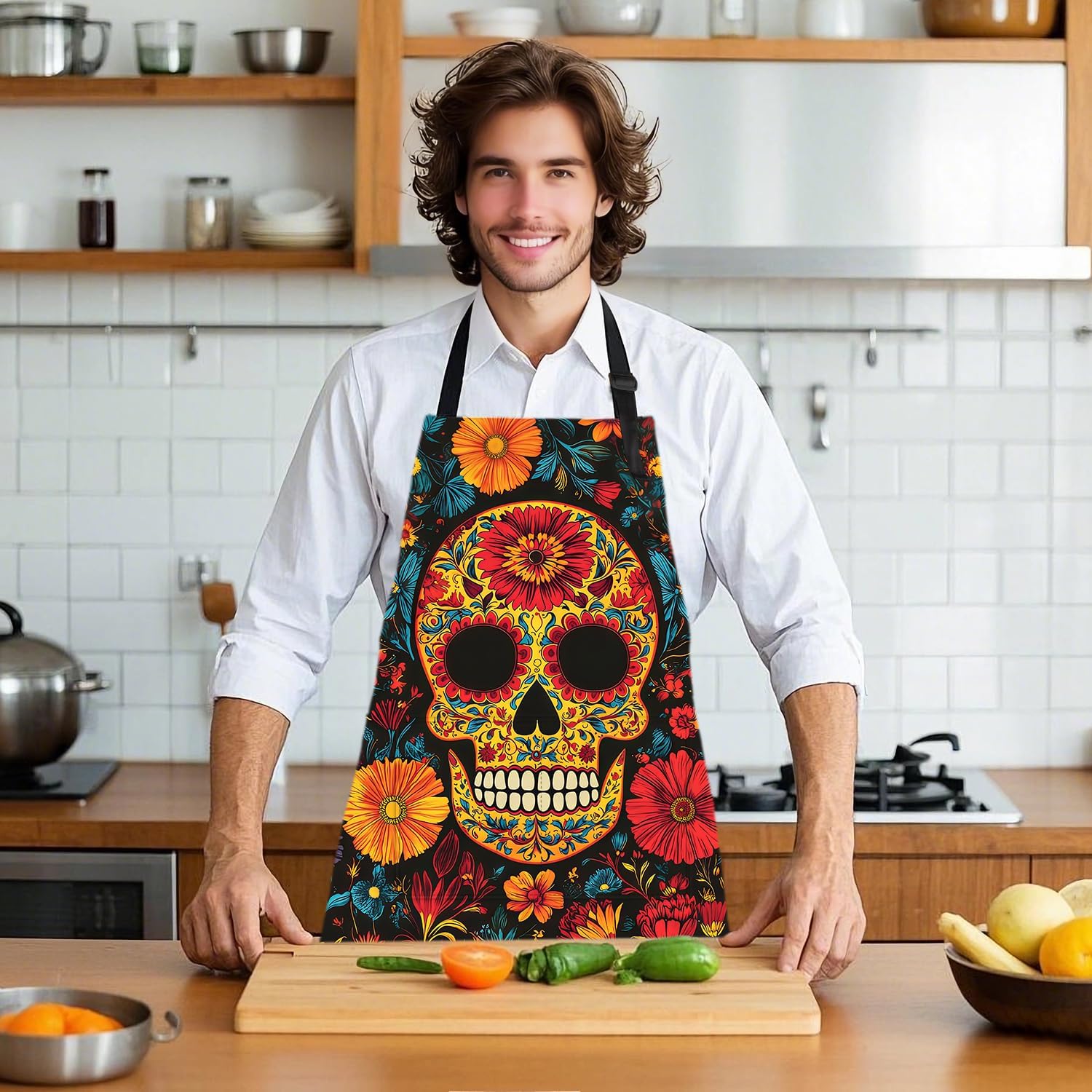ANNA QUEEN Funny Apron for Women Men with Pockets, Adjustable Kitchen Chef Aprons for Cooking Baking Gardening Cute Apron