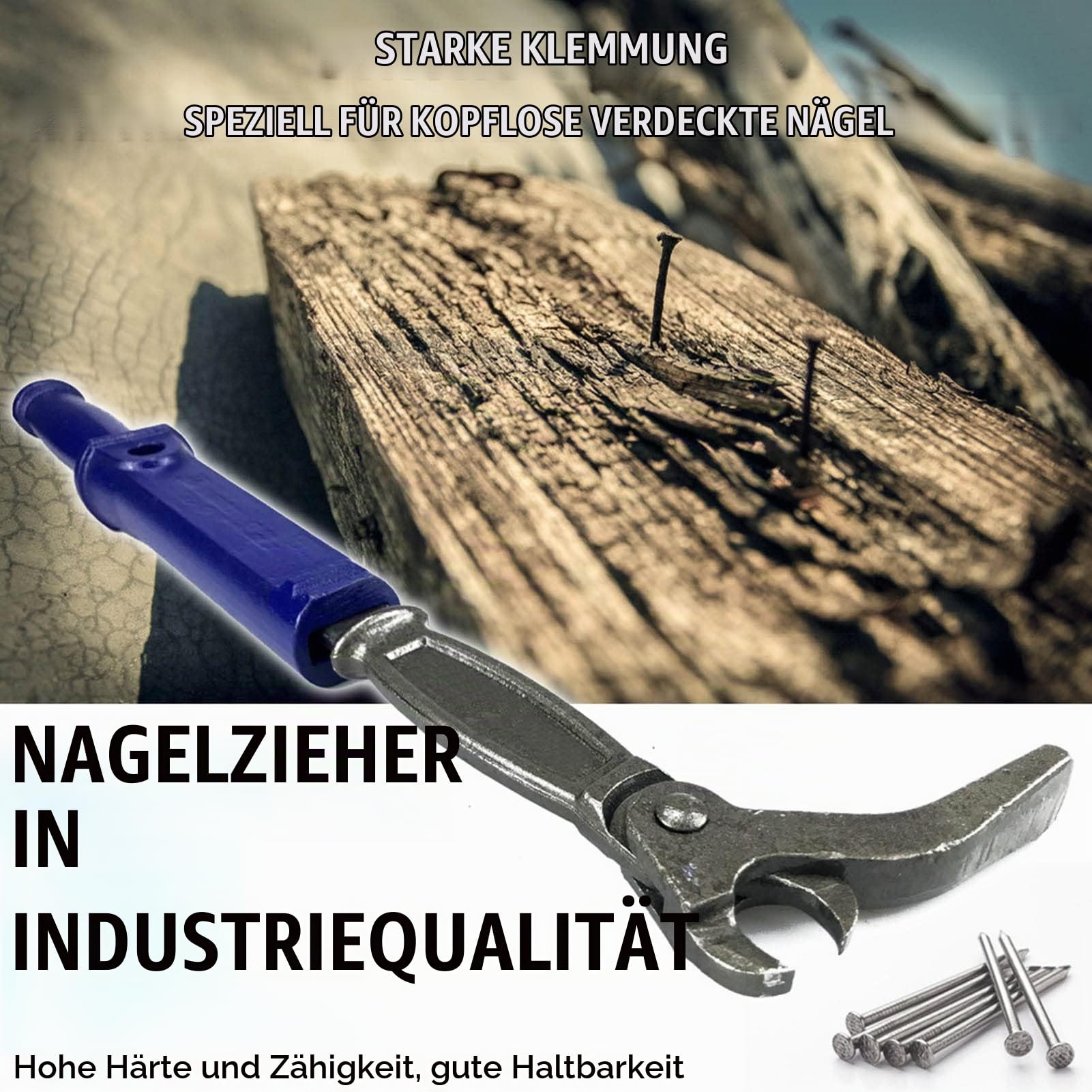 Nagelzieher, Nageleisen Brecheisen Kuhfuß Werkzeug Handwerkzeug aus Kohlenstoffstahl für die Holzbearbeitungswartung