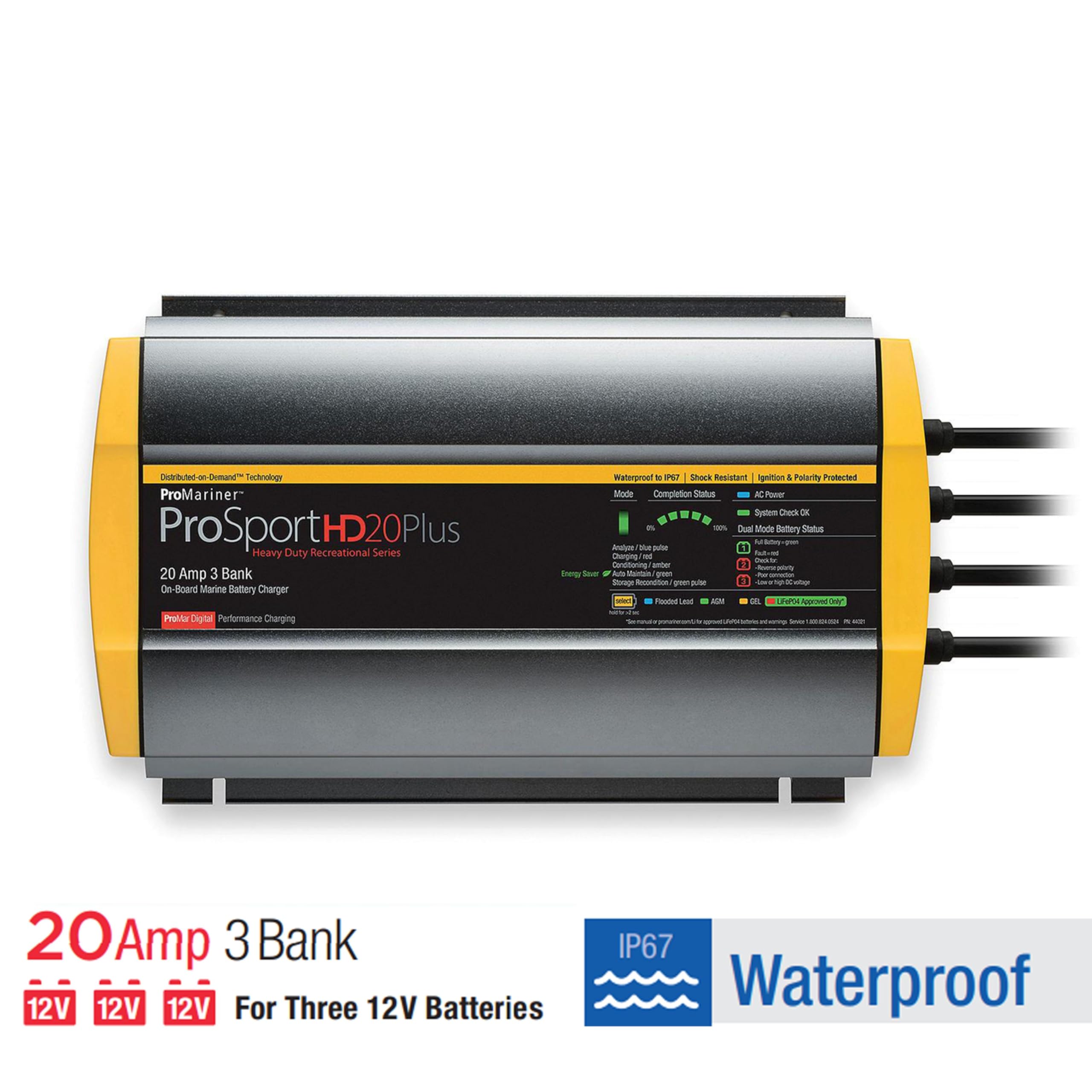 ProMariner ProSport HD 44021 Chargeur de Batterie étanche 20 A 3 bancs