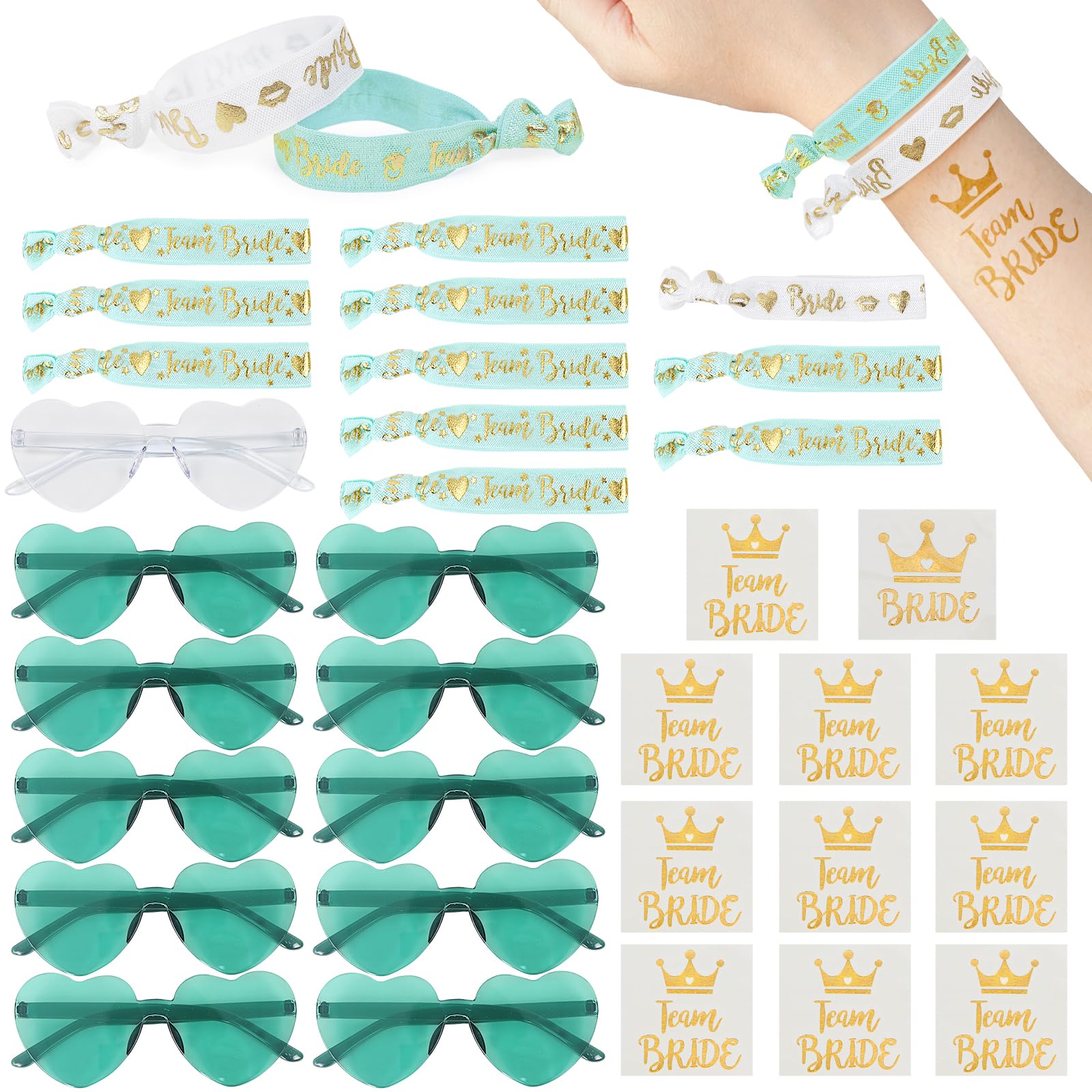 LACGO 33pcs Hen Party Accessories, Hen Do Accessories, Hen Party Decorations with Bride Team Wristband