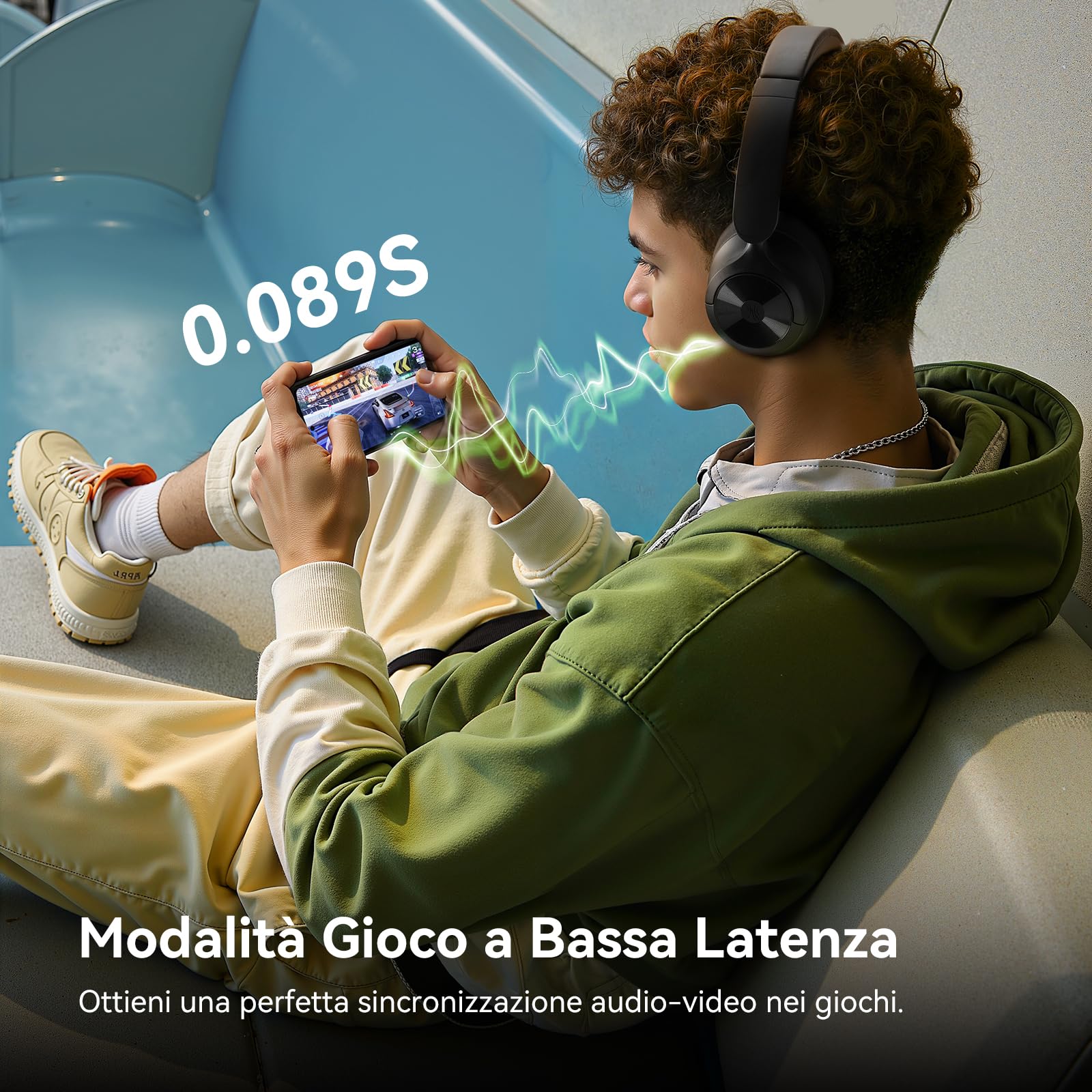 OneOdio Focus A1 Pro Cuffie On-Ear Wireless con Cancellazione Attiva del Rumore Ibrida, Ultra Leggere 200G, Batteria da 70 Ore con Ricarica Rapida, Bluetooth 6.0, Chiamate Nitide, Portatili Leggere