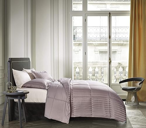 Miniatura 4 de Blue Ridge Home Fashions DA-C3-KI - Juego de edredón de microfibra de damasco, 3 piezas, reversible, para todo el año, cálido, doble, gris topo
