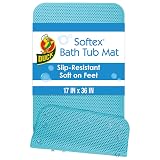Duck Brand Softex Bath Mat for Tubs, 17 in. x 36 in, Blue, Skid Resistant – view 1
