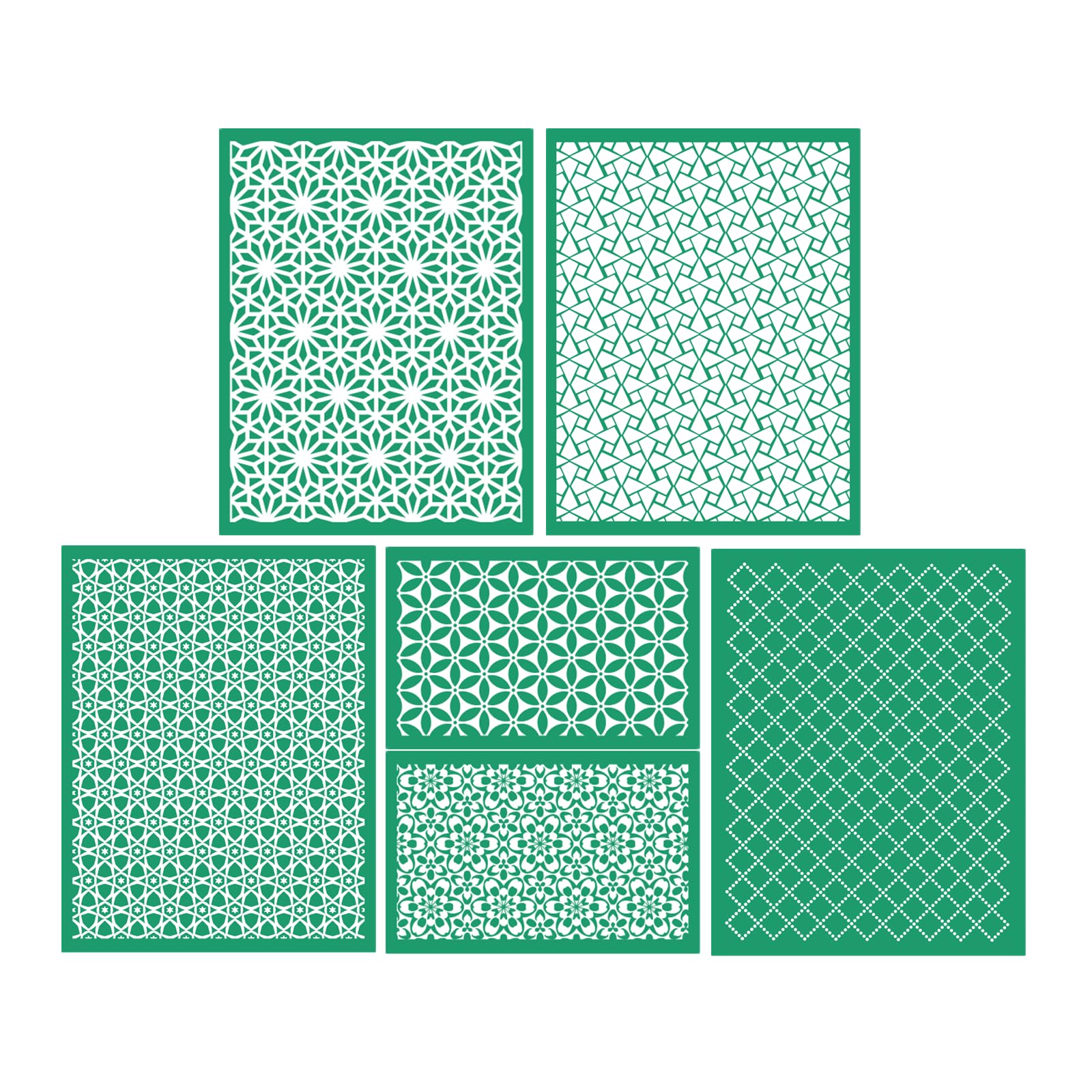 JAJADO 5 Pcs Buffalo Plaid Self Adhesive Stencil Reusable Silk Screen Transfer Grid DIY Stencils for Painting on Wood/Furniture/Canvas/Wall Home Decor