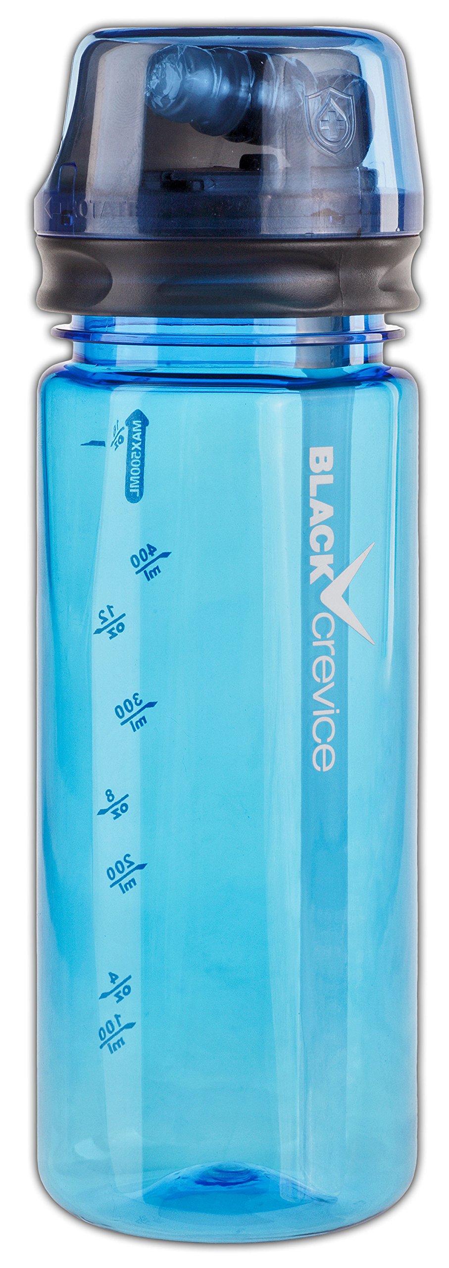 Black Crevice Tritan Water Bottle, Sports Water Bottle with Large Opening, Lightweight and Dimensionally Stable Water Bottle, BPA-Free, Tasteless and Odourless, Bicycle Drinking Bottle, 0.5 Litres
