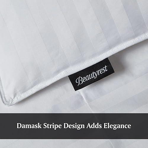 Miniatura 6 de Beautyrest Edredón de plumón de ganso blanco húngaro de algodón cultivado en Estados Unidos para todas las estaciones, tamaño King, 750, potencia de