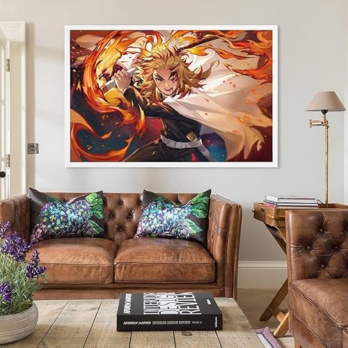 Miniatura 3 de Póster de anime Rengoku - Lienzo decorativo para pared, pinturas de papel tapiz de Rengoku, decoración de sala de arte, decoración de oficina, P-4,