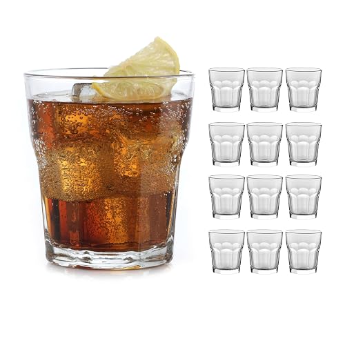 Libbey Gibraltar DuraTuff Drinking Glass Drinking Cup Set, Heavy Base Bar Glassware, 12-Ounce Double Old Fashioned Rocks