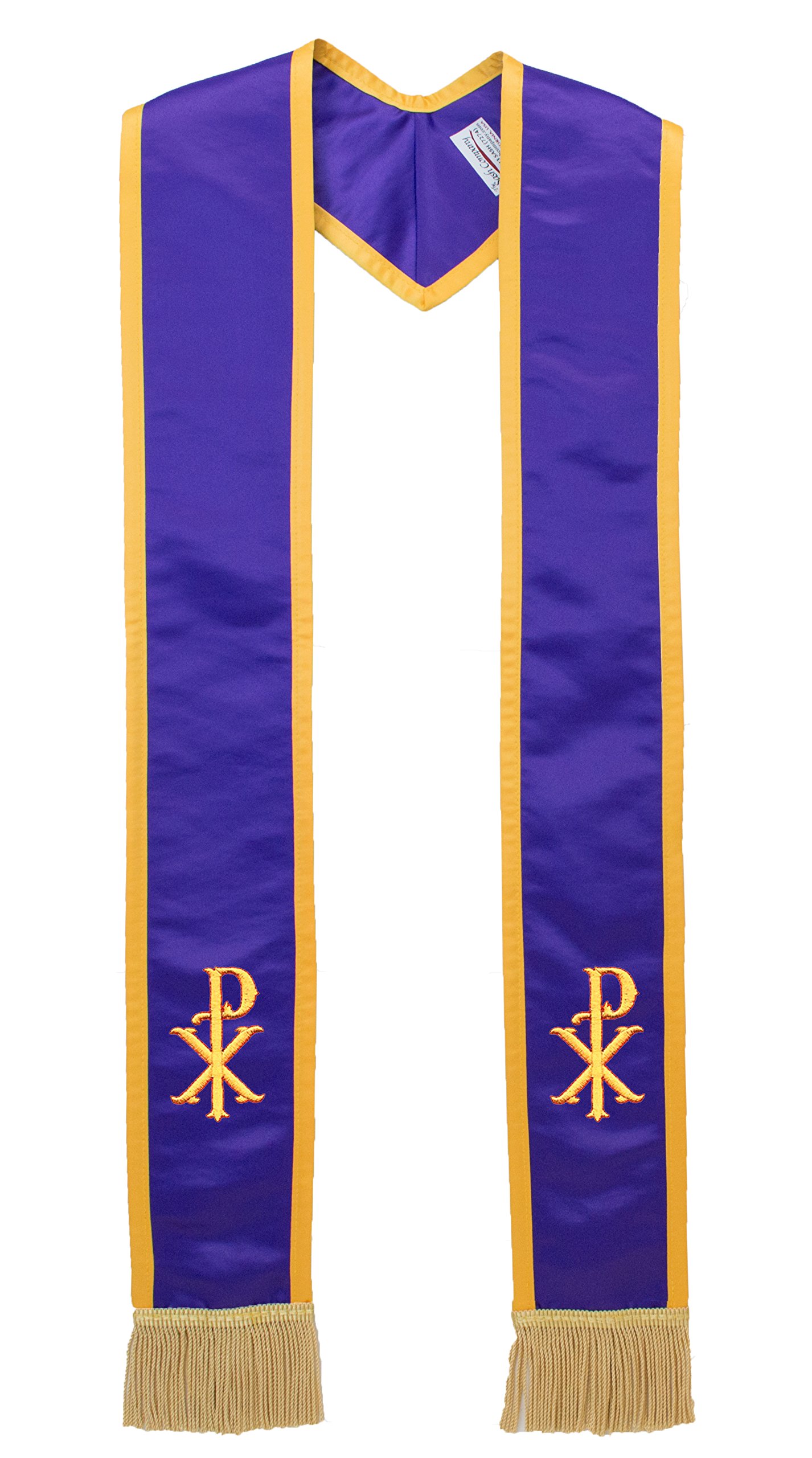 The Sash CompanyDeluxe Satin Clergy Stole with Embroidered Christ's Name Symbol
