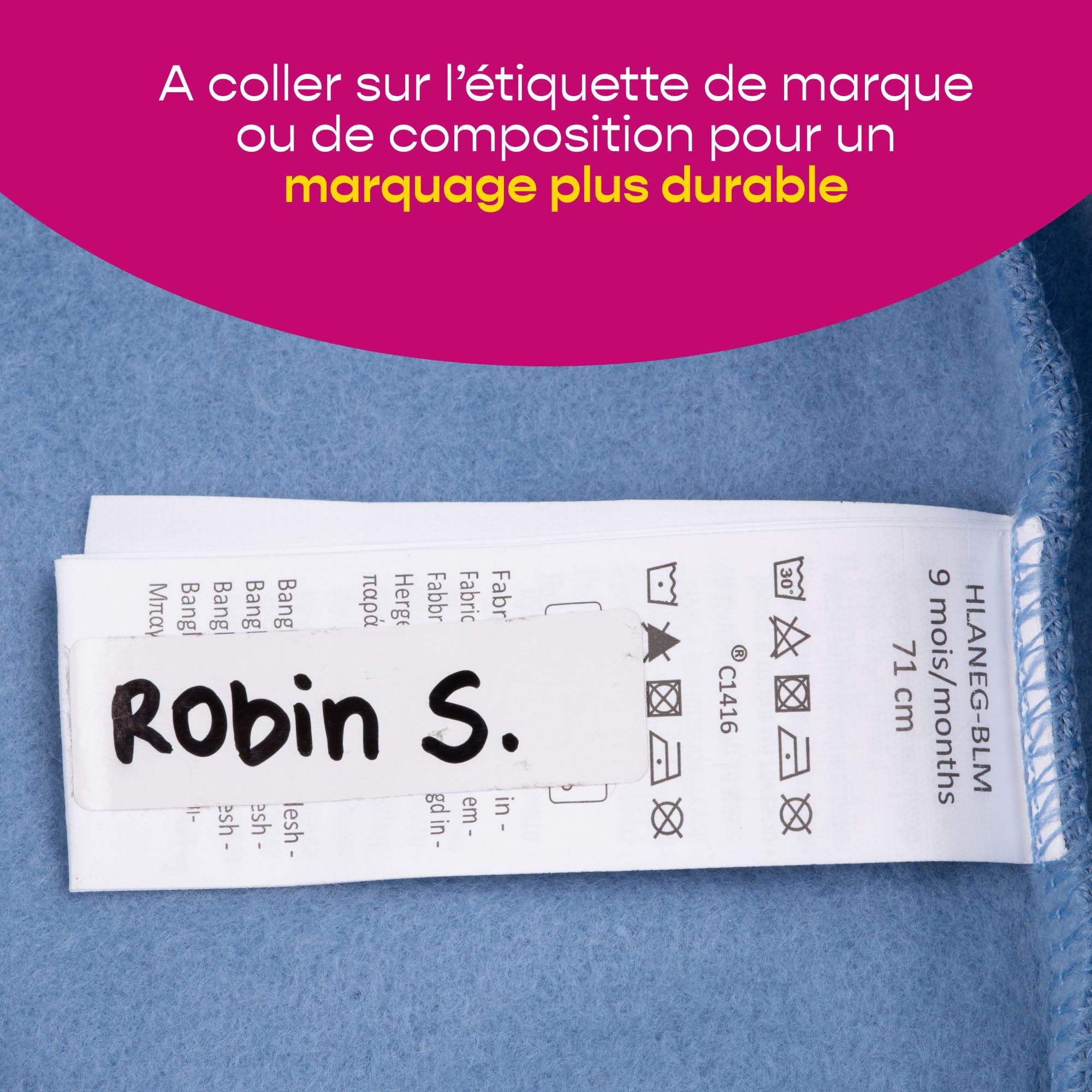 Avery Sachet 36 étiquettes autocollantes vêtements 45 x 13 mm