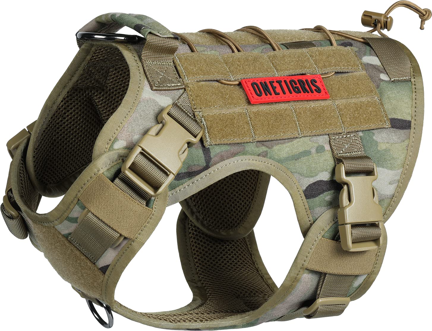 Tactical Dog Harness Vest with Handle, Military Dog Harness for Large Medium Dogs,No-Pull Service Dog Vest with Hook & Loop Panels,Adjustable Dog Vest