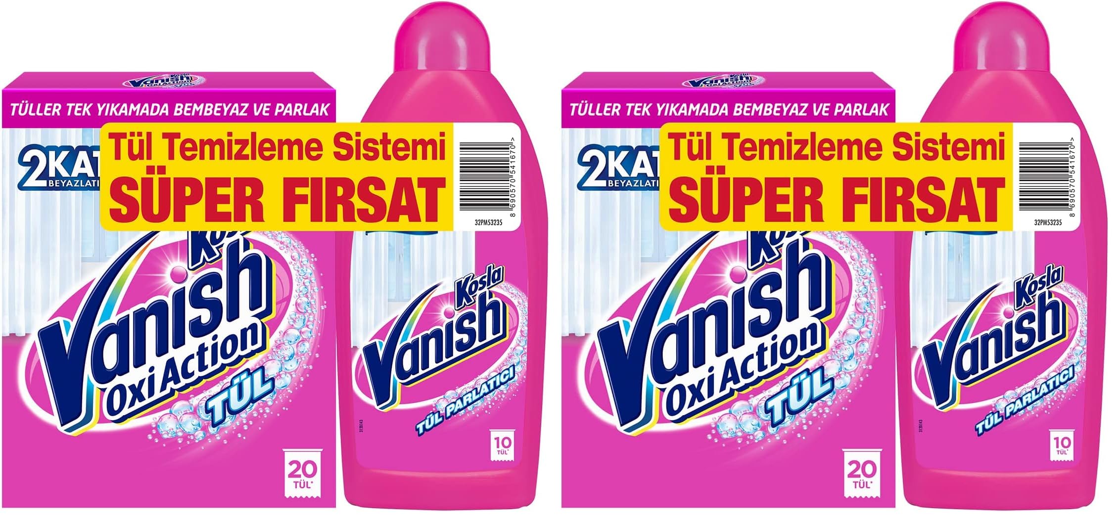 Vanish Kosla Tül Beyazlatıcı, Parlatıcı, Temizleyici Toz (1 x 450 g) (2 paketi)