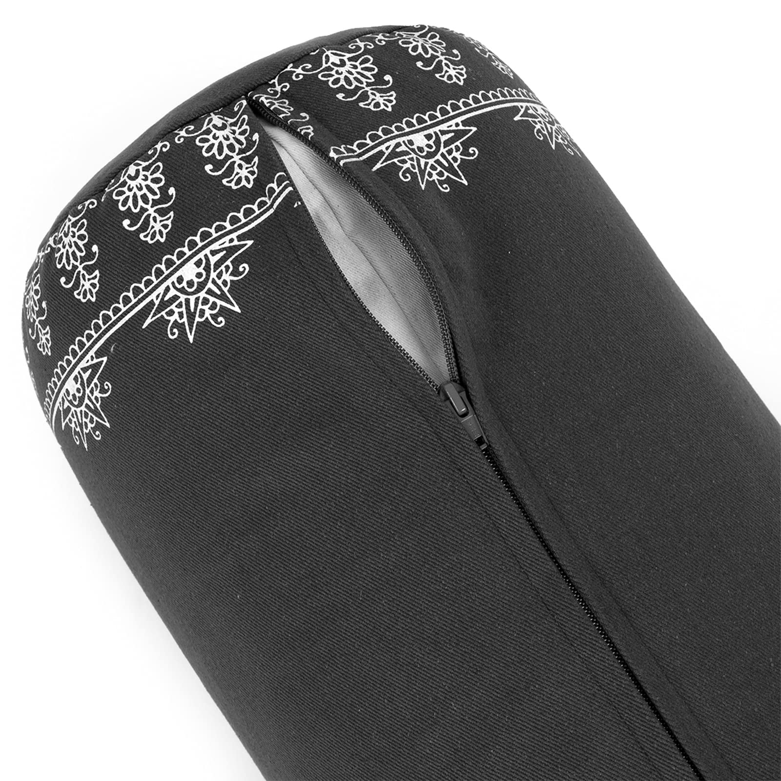 Yoga Studio Organic Grano saraceno Progettato Rotondo Bolsters - Nature Collection (Grafite Grigio - Elefante Azteco)