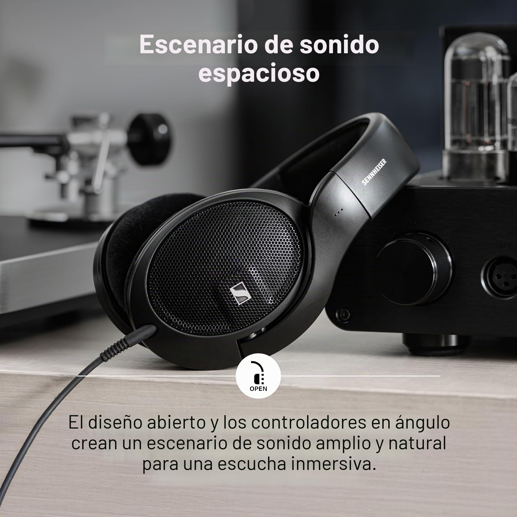 Sennheiser AURICULARES HD 560S, DIADEMA, CONECTOR DE 3,5 MM, NEGRO