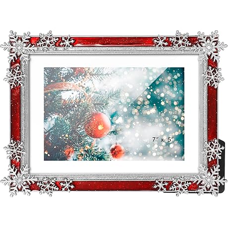 2022 Christmas Embellishment 5x7 Snowflake Picture Frame: A Festive Keepsake for Holiday Memories