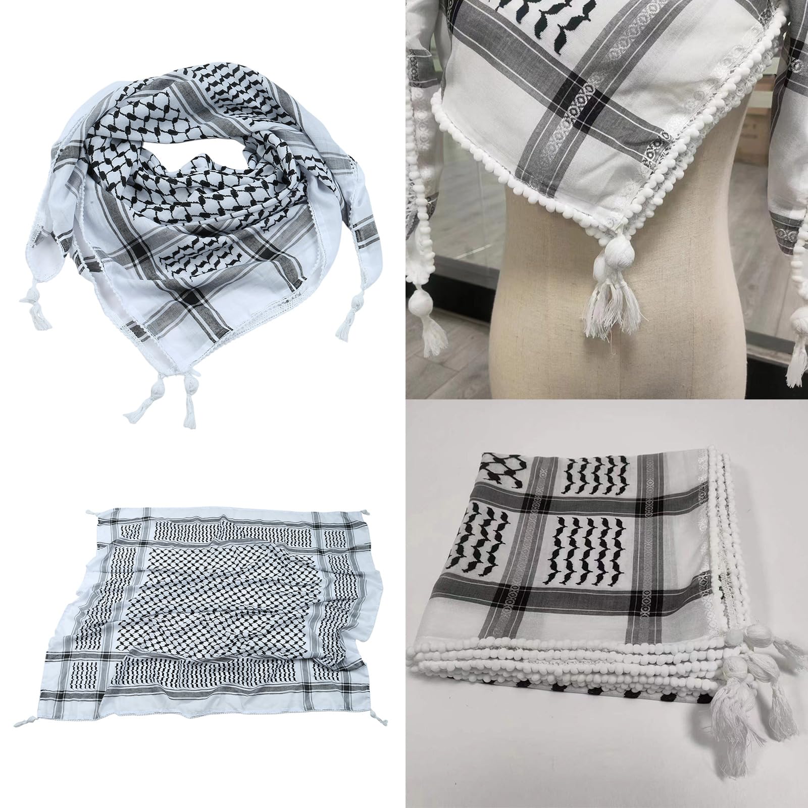Kangnice Multiple Functional Arab Scarf Culture Enthusiasts Keffiyeh Headscarf Breathable Shemagh Scarf For Outdoor