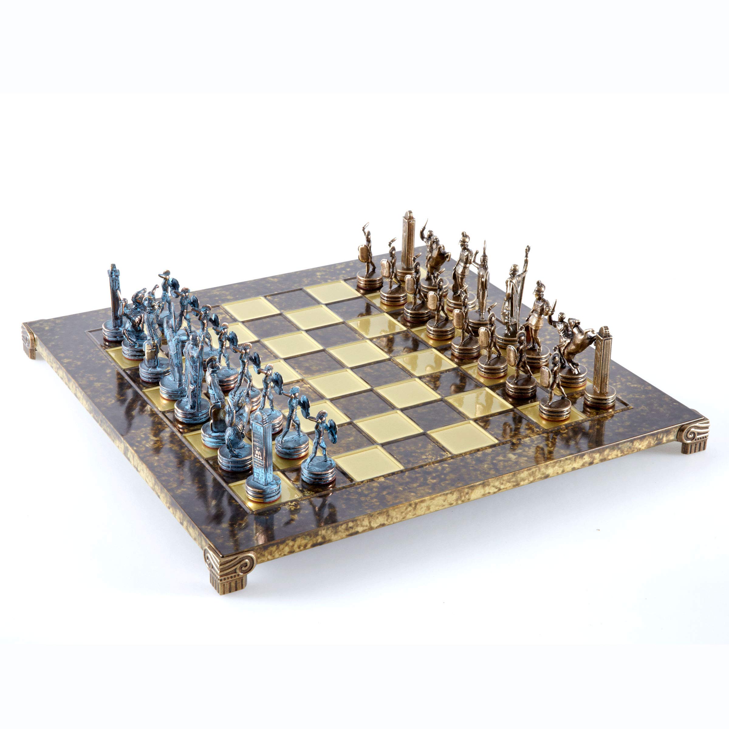 Manopoulos Greek Mythology Chess Set - Blue&Copper - Brown Board, 6 Players, Ages 12+