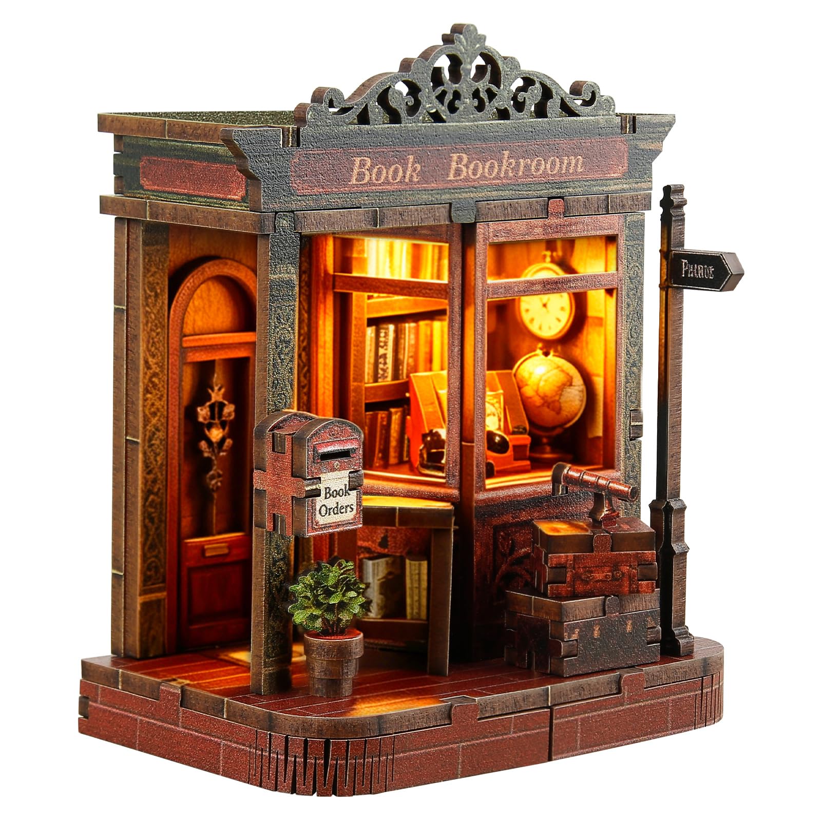 Book Nook Kit for Adults, DIY 3D Wooden Puzzles Bookstore Model with Instructions & Small Light, Miniature Doll House, Bookshelf Decor, Creative Gifts for DIY Book Lovers 3.15 * 1.97 * 3.86In