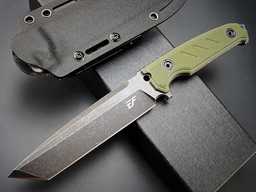 Miniatura 2 de Eafengrow EF129 Cuchillo de hoja fija, hoja tanto de acero DC53, mango G10, cuchillos fijos de espiga completa, cuchillo recto para campamento,