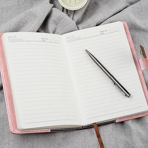 Vista 20 de WEMATE Diario con cerradura, diario A5 de piel sintética con candado, 240 páginas, diario de cerraduras vintage, cuaderno de contraseña con Negro