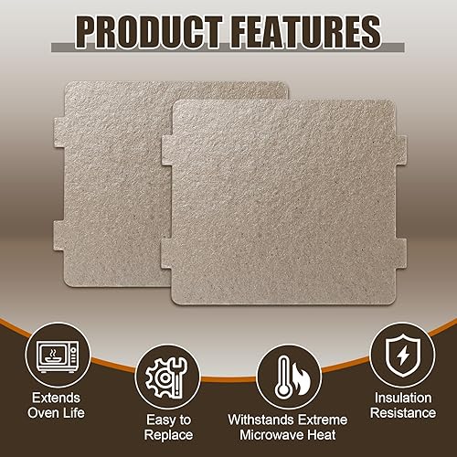 Miniatura 5 de Cubierta de guía de ondas compatible con Frigidaire 5304464061, parte de reparación de horno de microondas, hojas de placas de mica (paquete de 2)