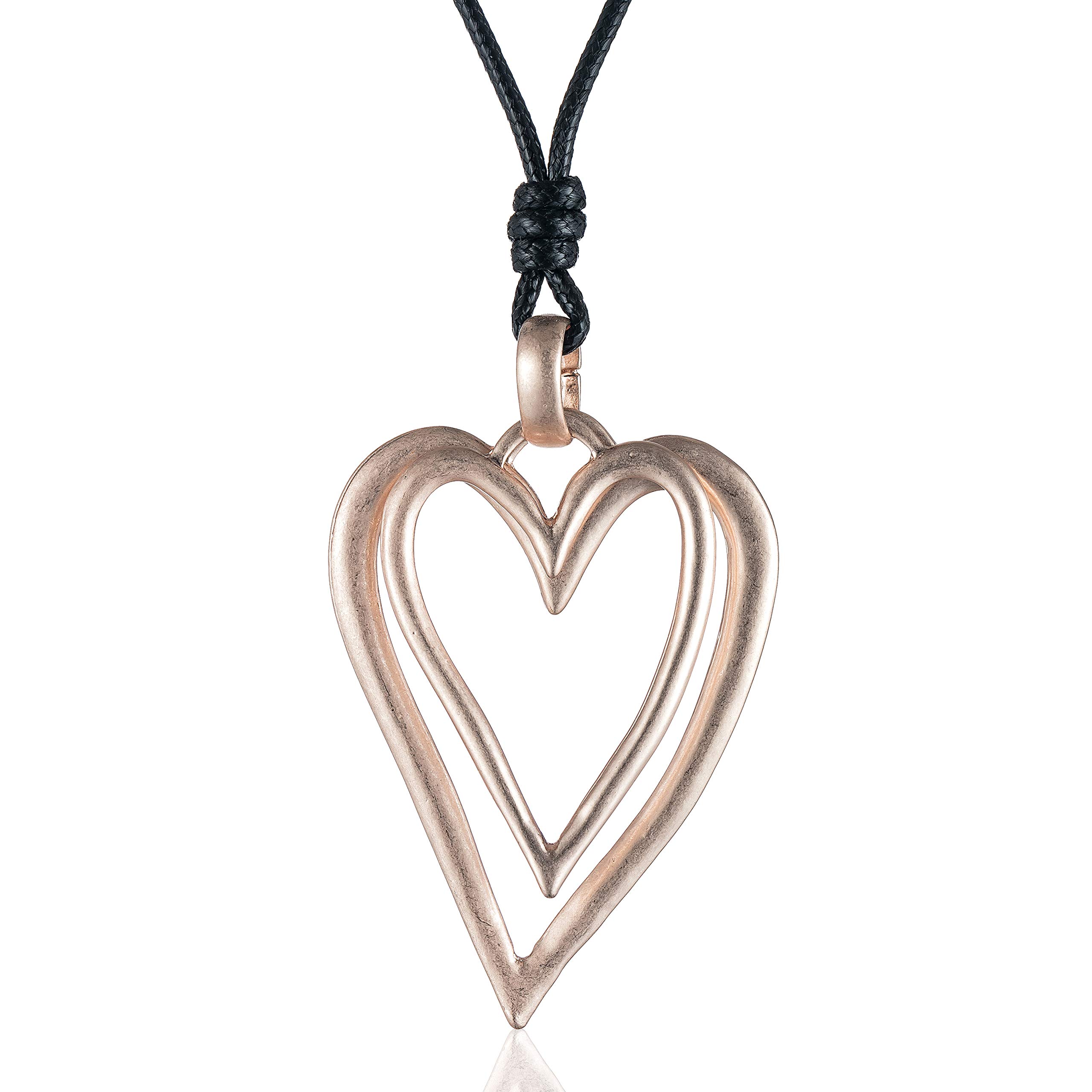 Love Heart Pendant Necklace for Women Fashion Jewelry Long Chian Sweater Necklaces