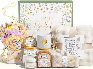 Birthday Gifts Basket for Women Her, Happy Birthday Gift Box for Mom Sister