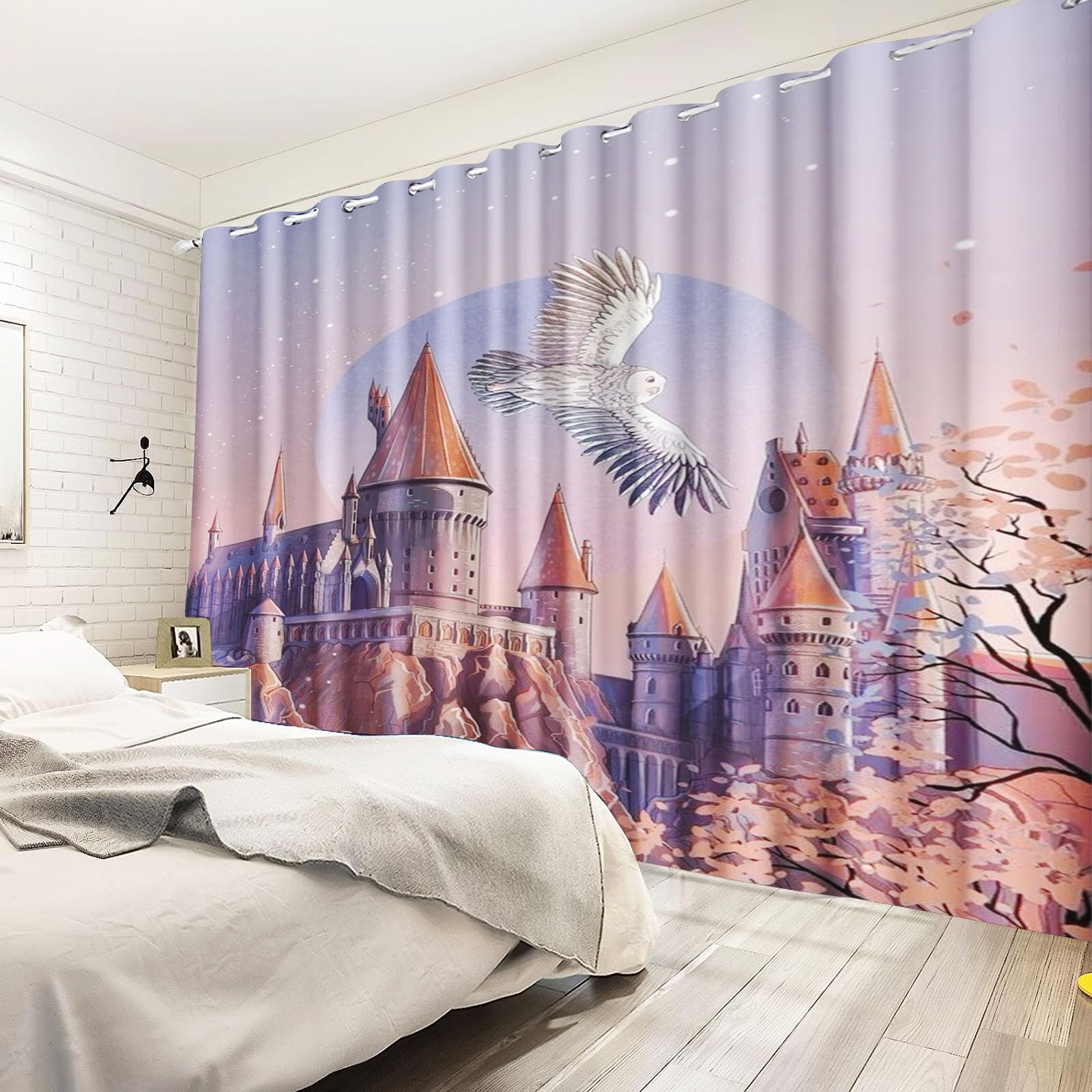 KIDSLOVE Rideau Occultant Chouette Dessin Animé Chambre Enfant 220x215cm