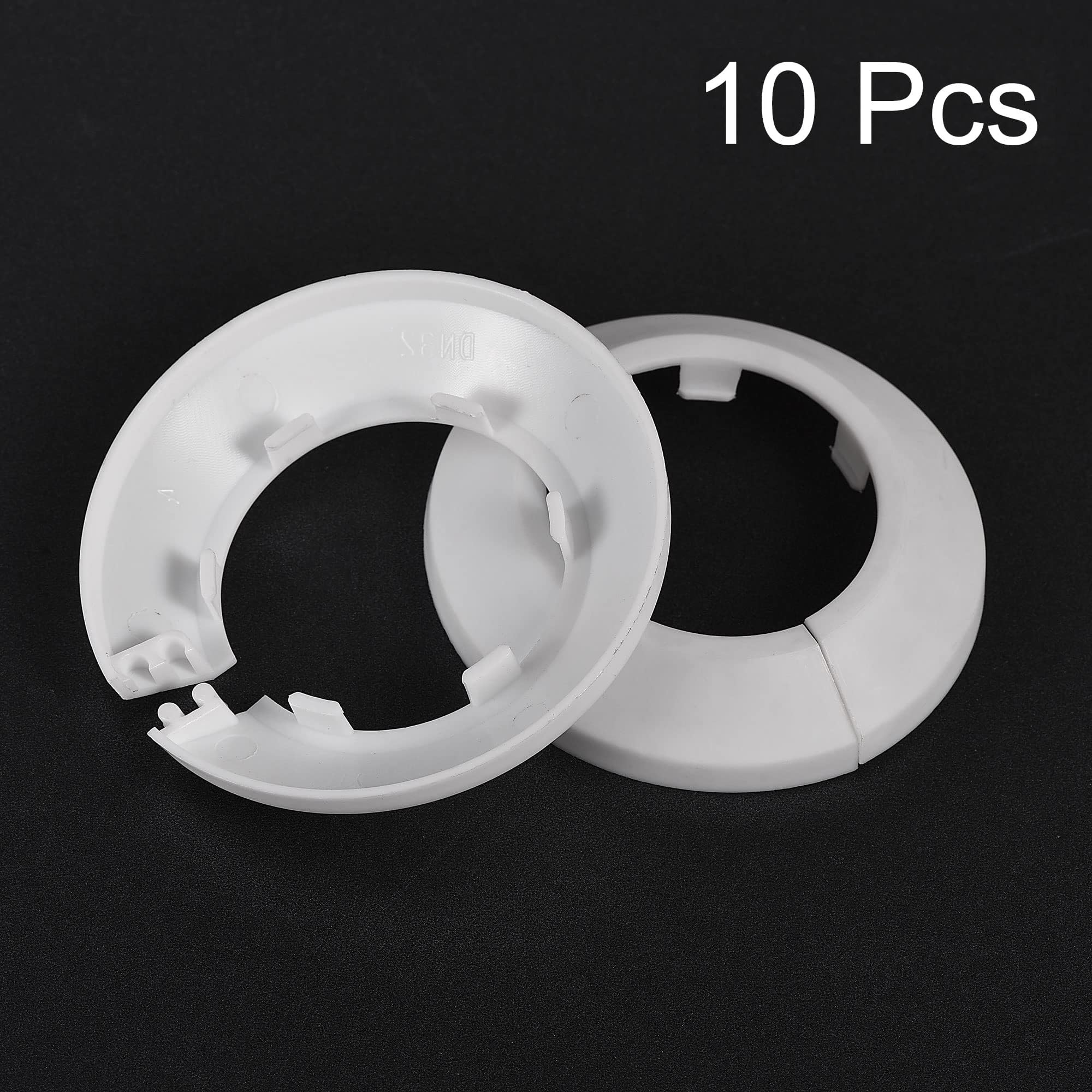 TOP-VIGOR 10pcs 44mm Pipe Cover Decoration, Click-in PP Plastic Escutcheon Pipe Collar for Water Pipe Drain Line - Image 3