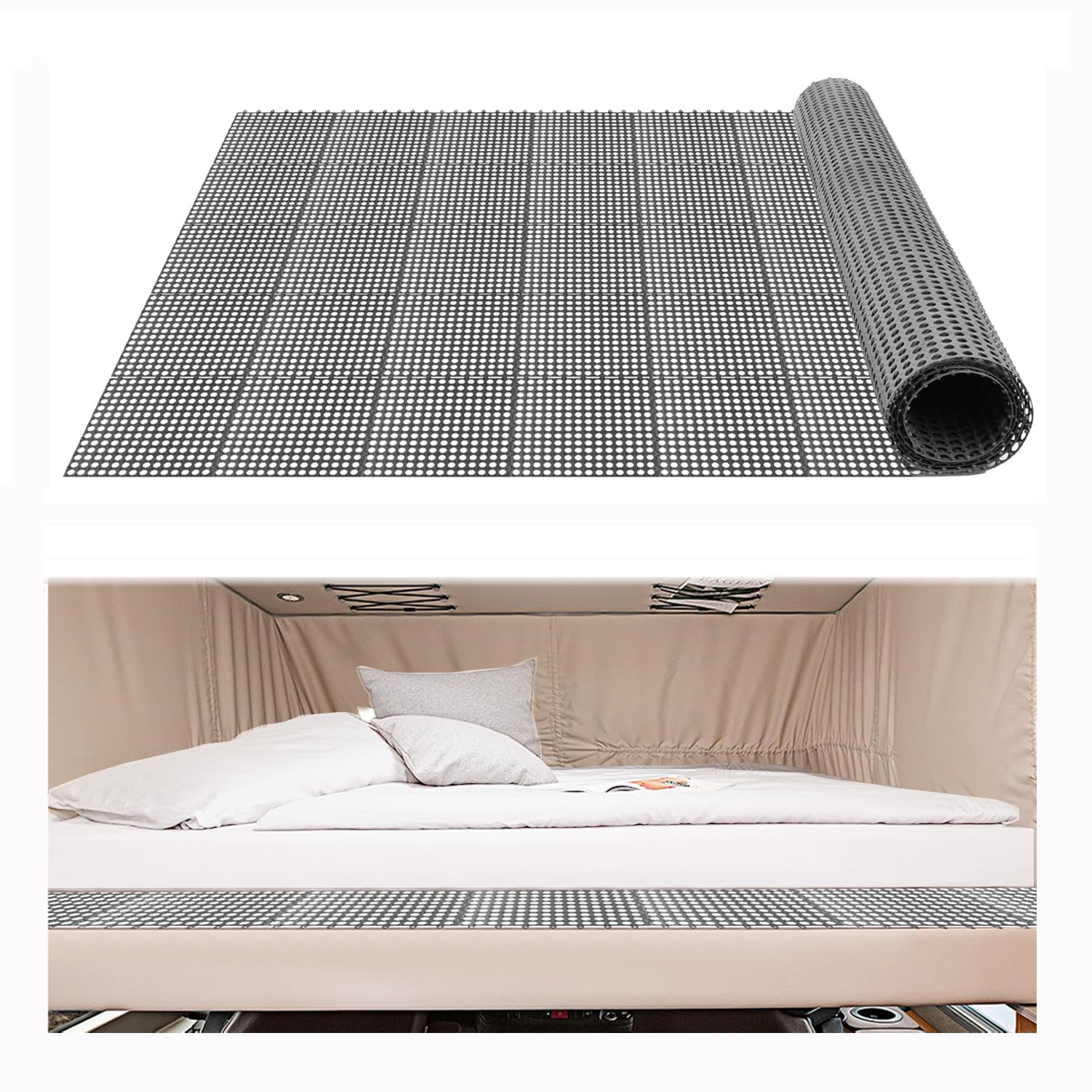 SUNCARACCL Kunststoff-Matratzenunterlage, 200 x 150 cm, modulare ineinandergreifende Matten unter der Matratze, Polsterung für Wohnmobil, Boot, Camper, hält das Bett lufttrocken und fließend