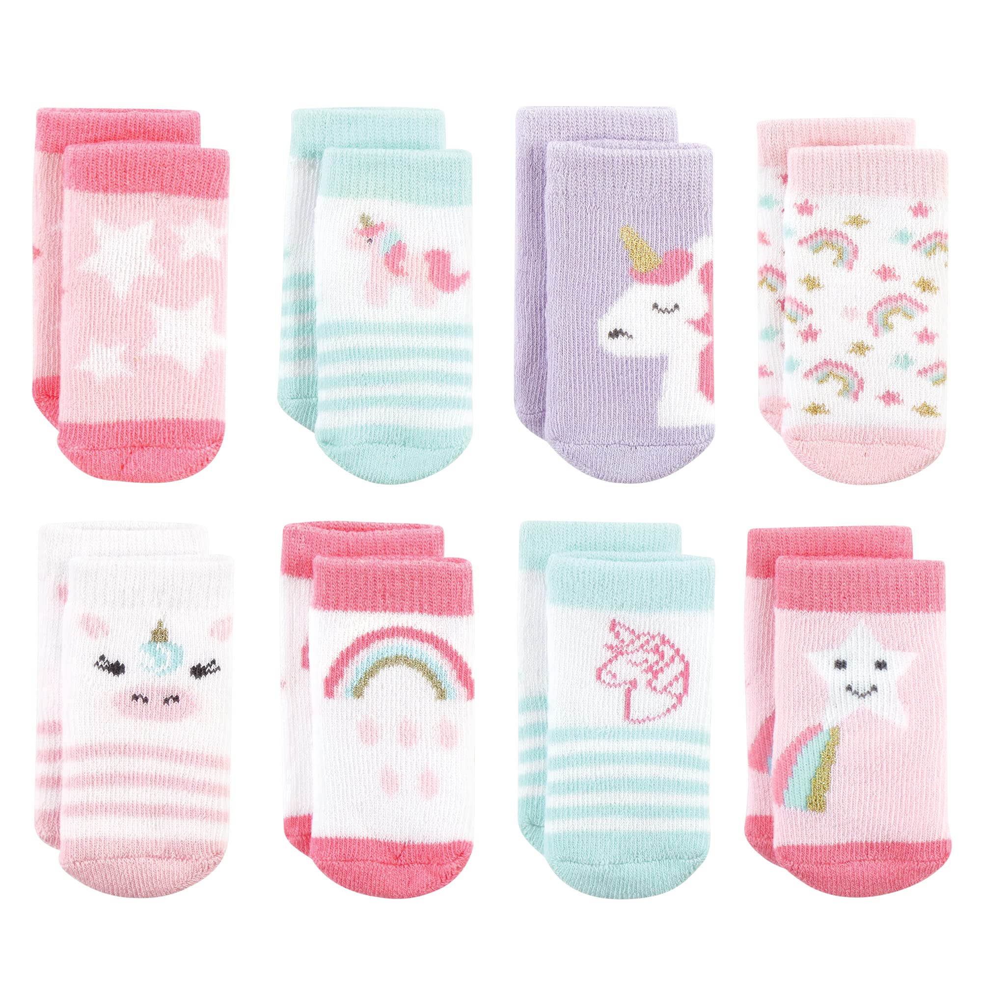 Hudson Baby Baby 8-pack Cotton Rich Newborn and Terry Socks