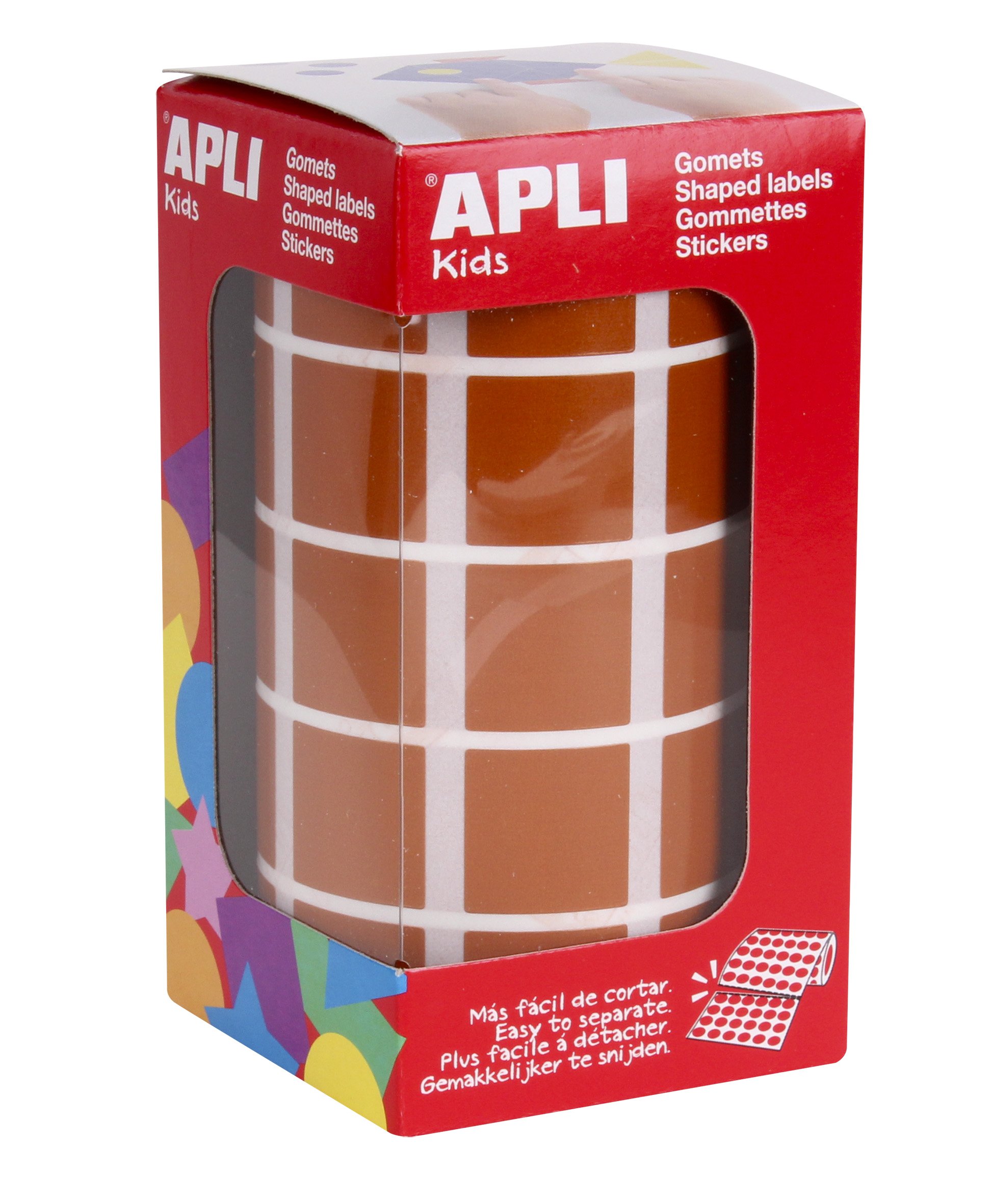 APLI Kids 11501-Roll Square Gomets 20mm Brown