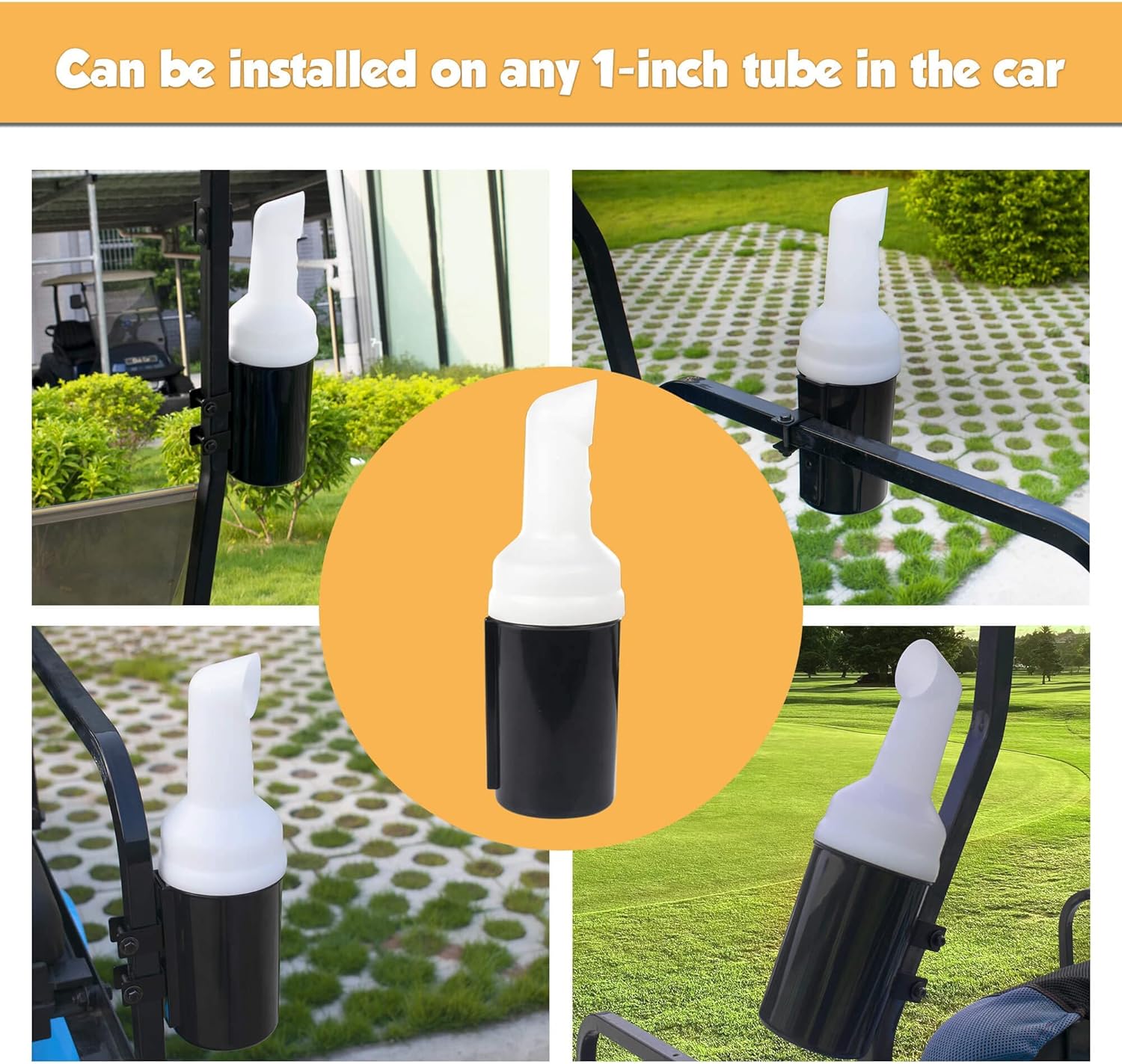 NOKINS Golf Cart No Drilling Sand Bottle for EZGO Club Car Yamaha, Divot Filler Sand Bottle Assembly with Rattle Proof Holder for Golf Carts