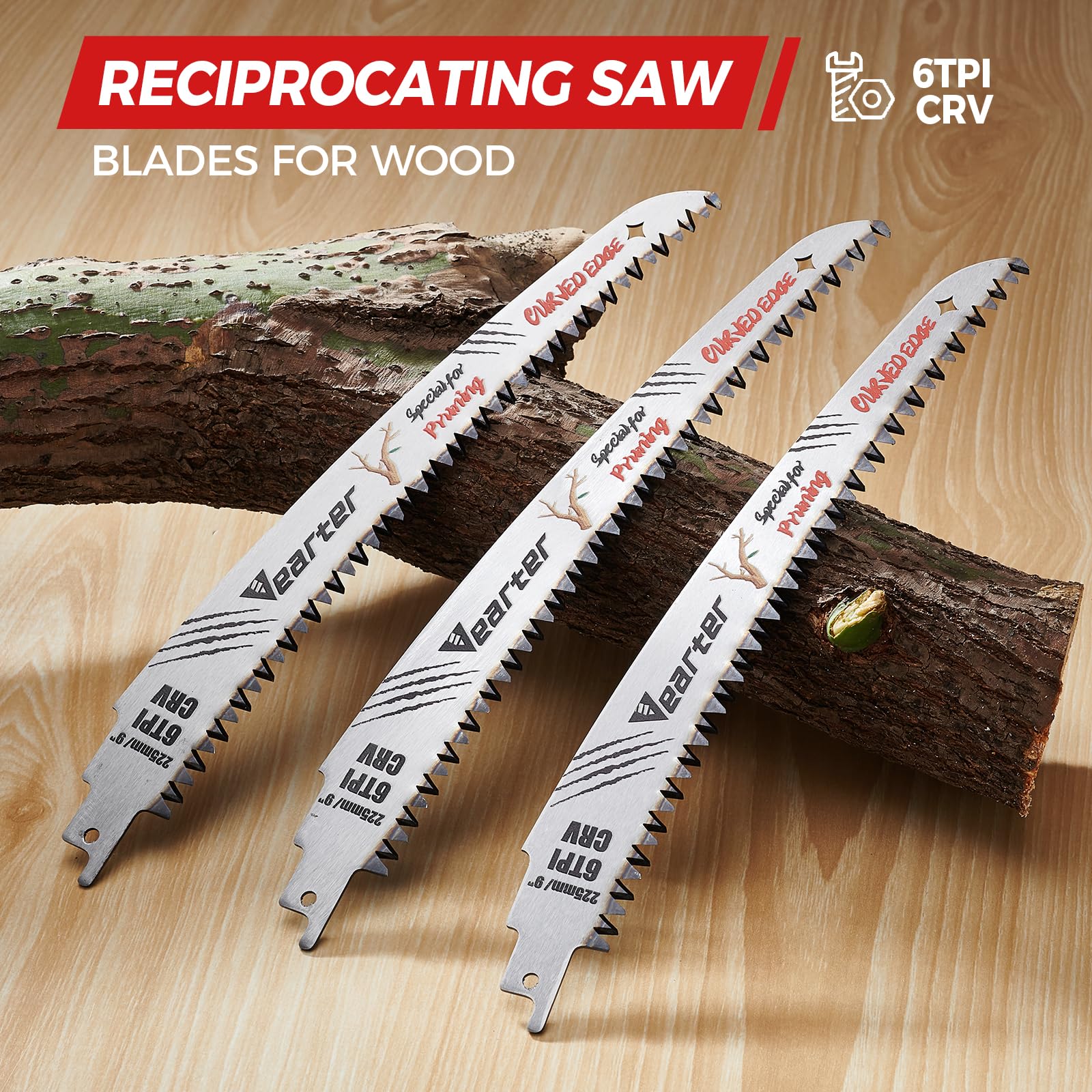 Vearter 225mm Reciprocating Saw Blades for Wood Japanese Teeth 5PCS - Image 2