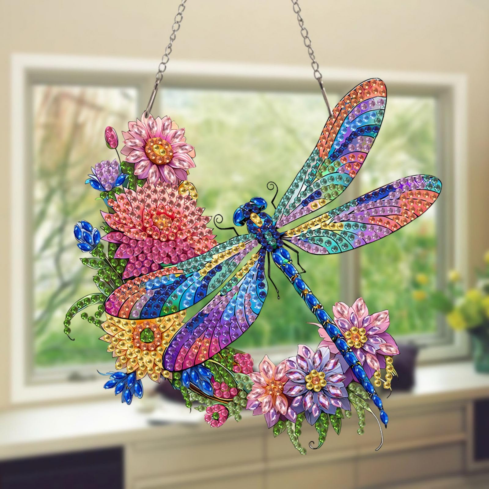 Kit Diamond Art Pendentif De Pâques - Œuf Double Face à Décorer, Avec Chaîne