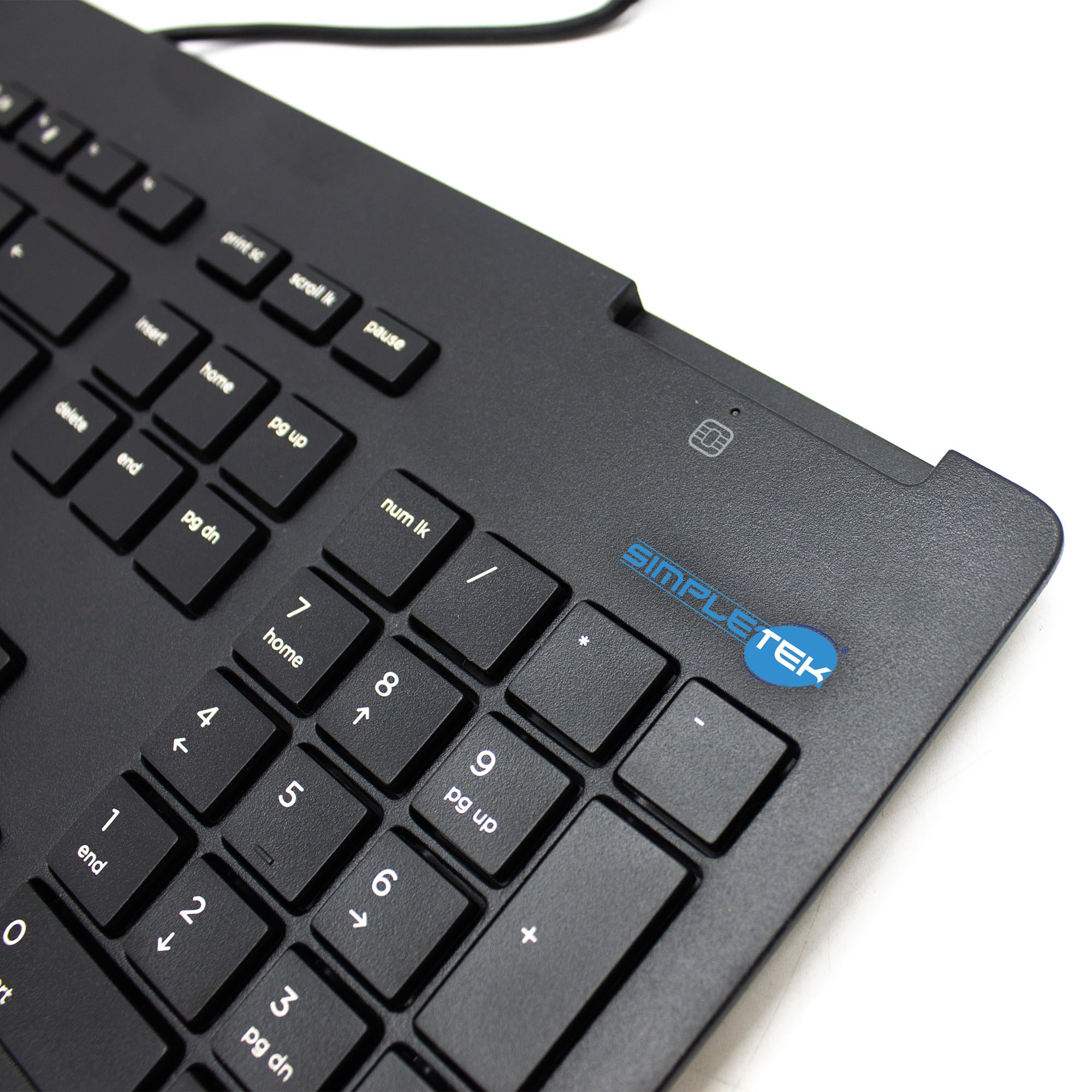 SIMPLETEK - Teclado con cable USB Business Slim - Con lector de tarjetas inteligentes integrado - Diseño Nórdico (NO/SE/DK/FI) - Perfil delgado